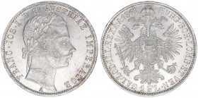 Franz Joseph I. 1848-1916
1 Gulden, 1861 A. Wien
12,34g
ANK 28
vz/stfr