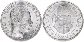 Franz Joseph I. 1848-1916
1 Forint, 1887 KB. Kremnitz
12,34g
ANK 93
vz+
