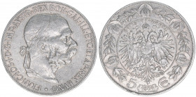 Franz Joseph I. 1848-1916
5 Kronen, 1907. Wien
24,06g
ANK 71
ss