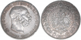 Franz Joseph I. 1848-1916
5 Kronen, 1909. mit Medaillennamen ST.SCHWARTZ unter dem Kopfbild
Wien
24,00g
ANK 74
ss