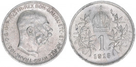 Franz Joseph I. 1848-1916
1 Krone, 1915. Wien
5,04g
ANK 69
vz
