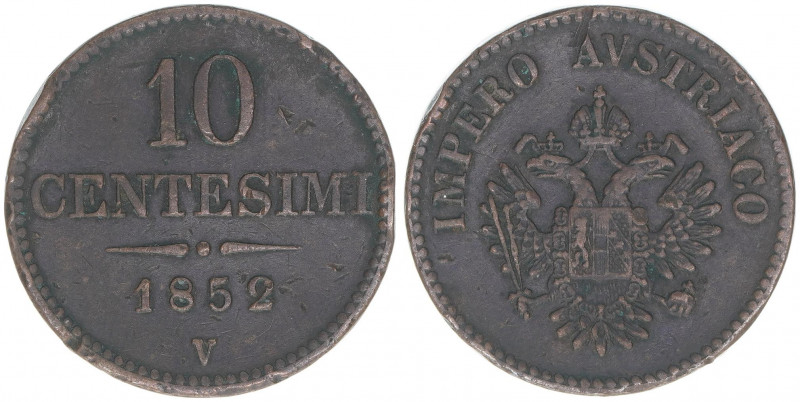 Franz Joseph I. 1848-1916
10 Centesimi, 1852 V. Venedig
10,72g
ANK 117
Rf.
ss