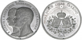 Franz Joseph I. 1848-1916
Zinnmedaille, 1854. aus Anlass der Vermählung vgl. Auktion Hirsch 356,1248
Wien
25,57g
Hauser 299
vz/stfr