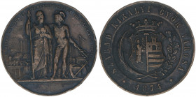 Franz Joseph I. 1848-1916
Bronzemedaille, 1874. 44mm
47,73g
Rf.
ss