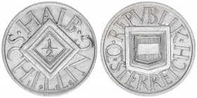 Verkehrsmünze
1/2 Schilling, 1926. 2,99g
ANK 14
vz+