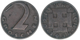 Verkehrsmünze
2 Groschen, 1934. seltener Jahrgang
Wien
3,31g
ANK 5
ss