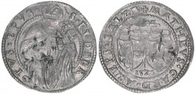 Matthäus Lang von Wellenburg 1519-1540
Erzbistum Salzburg. 10 Kreuzer, 1525. Salzburg
5,64g
Zöttl 243, Probszt 241
Schrötlingsfehler
ss/vz