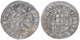 Matthäus Lang von Wellenburg 1519-1540
Erzbistum Salzburg. 1/2 Batzen, 1532. Salzburg
1,71g
Zöttl 281, Probszt 270
vz/stfr