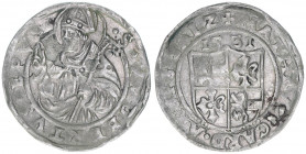 Matthäus Lang von Wellenburg 1519-1540
Erzbistum Salzburg. 1/2 Batzen, 1531. Salzburg
1,78g
Zöttl 282, Probszt 171
vz-