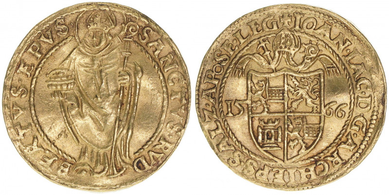 Johann Jakob Khuen von Belasi 1560-1586
Erzbistum Salzburg. 2 Dukaten, 1566. Sal...