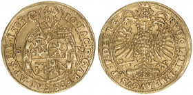 Johann Jakob Khuen von Belasi 1560-1586
Erzbistum Salzburg. 2 Dukaten, 1583. Salzburg
6,88g
Zöttl 560, Probszt 492
vz-