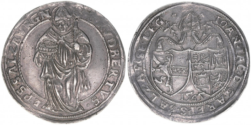 Johann Jakob Khuen von Belasi 1560-1586
Erzbistum Salzburg. 1/2 Taler, 1565. sel...