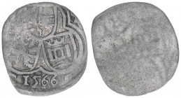 Johann Jakob Khuen von Belasi 1560-1586
Erzbistum Salzburg. 2 Pfennige, 1566. Salzburg
0,46g
Zöttl 726, Probszt 632
ss-