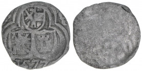 Johann Jakob Khuen von Belasi 1560-1586
Erzbistum Salzburg. 2 Pfennige, 1577. Salzburg
0,49g
Zöttl 738, Probszt 643
ss
