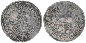 Wolf Dietrich von Raitenau 1587-1612
Erzbistum Salzburg. Groschen, ohne Jahr. sehr selten
Salzburg
2,39g
Zöttl 1013, Probszt 858
ss+