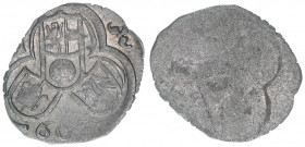 Wolf Dietrich von Raitenau 1587-1613
Erzbistum Salzburg. 2 Pfennige, (1)603. Salzburg
0,43g
Zöttl 1031, Probszt 871a
ss/vz