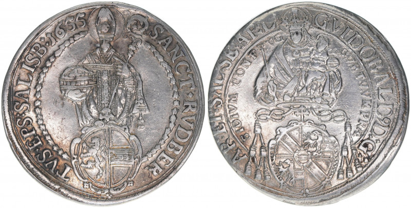 Guiodobald Graf Thun-Hohenstein 1654-1668
Erzbistum Salzburg. Taler, 1655. Salzb...