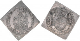 Guiodobald Graf Thun-Hohenstein 1654-1668
Erzbistum Salzburg. 1/4 Talerklippe, 1654. selten
Salzburg
7,14g
Zöttl 1812, Probszt 1486
vz-