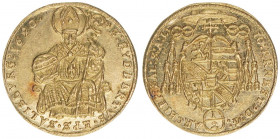 Johann Ernst Graf Thun-Hohenstein 1687-1709
Erzbistum Salzburg. 1/2 Dukat, 1690. Salzburg
1,74g
Zöttl 2142, Probszt 1782
stfr