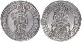 Johann Ernst Graf Thun-Hohenstein 1687-1709
Erzbistum Salzburg. 1/4 Taler, 1703. Salzburg
7,25g
Zöttl 2201, Probszt 1836
vz/stfr