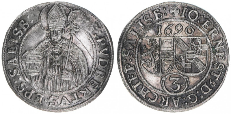 Johann Ernst Graf Thun-Hohenstein 1687-1709
Erzbistum Salzburg. Groschen, 1690. ...