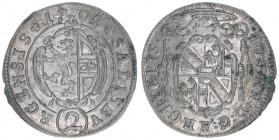 Johann Ernst Graf Thun-Hohenstein 1687-1709
Erzbistum Salzburg. 1/2 Reichsbatzen, 1702. Salzburg
1,09g
Zöttl 2235, Probszt 1871
vz/stfr