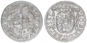 Johann Ernst Graf Thun-Hohenstein 1687-1709
Erzbistum Salzburg. Kreuzer, 1696. Salzburg
0,79g
Zöttl 2252, Probszt 1888
ss
