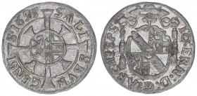 Johann Ernst Graf Thun-Hohenstein 1687-1709
Erzbistum Salzburg. Kreuzer, 1695. Salzburg
0,72g
Zöttl 2251, Probszt 1887
vz