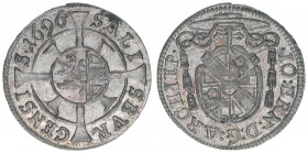 Johann Ernst Graf Thun-Hohenstein 1687-1709
Erzbistum Salzburg. Kreuzer, 1696. Salzburg
0,85g
Zöttl 2252, Probszt 1888
vz
