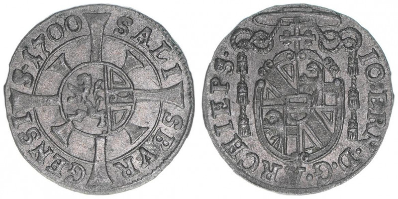 Johann Ernst Graf Thun-Hohenstein 1687-1709
Erzbistum Salzburg. Kreuzer, 1700. S...