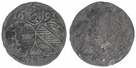 Johann Ernst Graf Thun-Hohenstein 1687-1709
Erzbistum Salzburg. 1/2 Kreuzer, 1693. Salzburg
0,30g
Zöttl 2271, Probszt 1906
ss