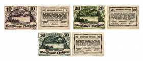 10 Heller, 20 Heller, 50 Heller
Wachauer Notgeld, Mitter Arnsdorf. Kodnar, Künstner 1122