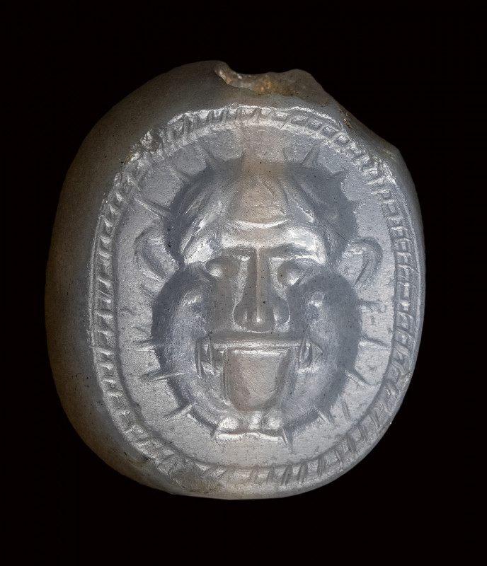 A rare greek chalcedony seal intaglio. Gorgone. 

Late 6th century B.C.- early...