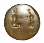 A graeco-persian agate seal. Scene with two characters.