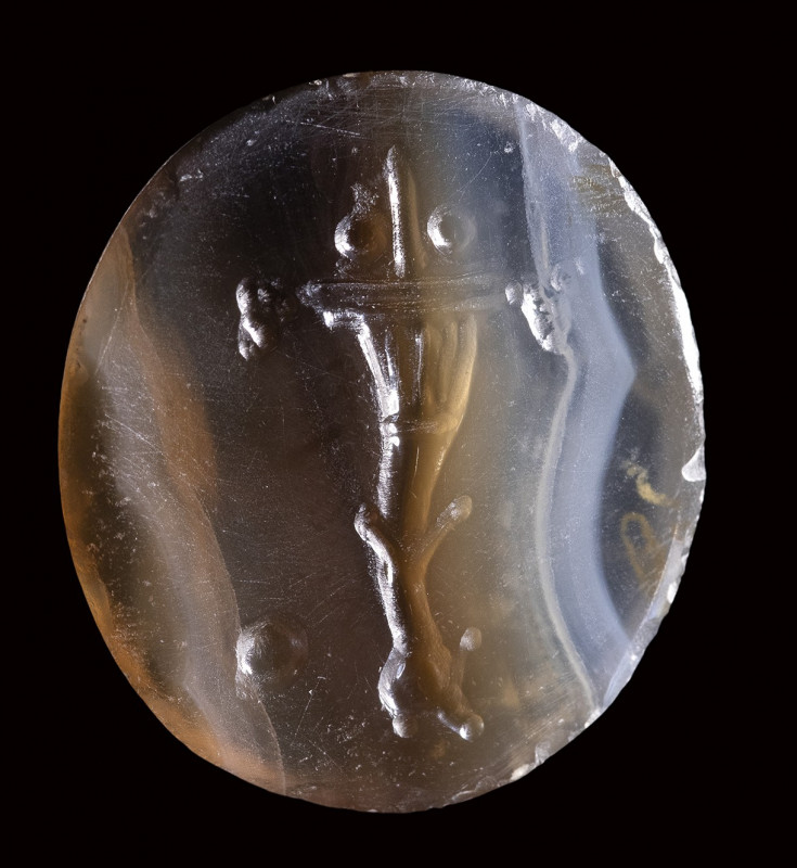 A large italic banded agate intaglio. Cornucopia. 

2nd century B.C.

16x17x...