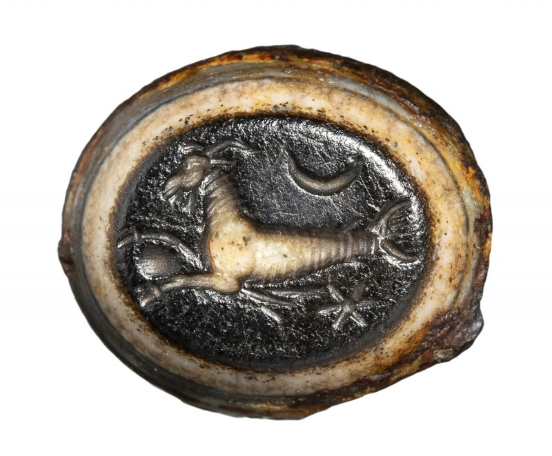 A roman agate intaglio. Seagoat with astrological attributes. 

1st century A....