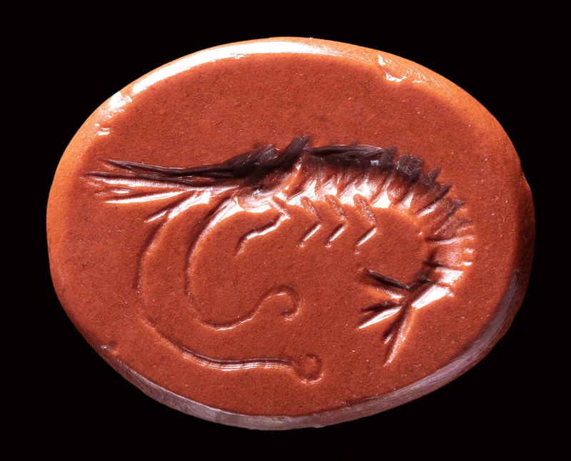 A roman red jasper intaglio. Shrimp. 

1st century A.D.

12x15x3 mm

Shown...