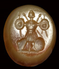 A roman agate intaglio. Trophy.