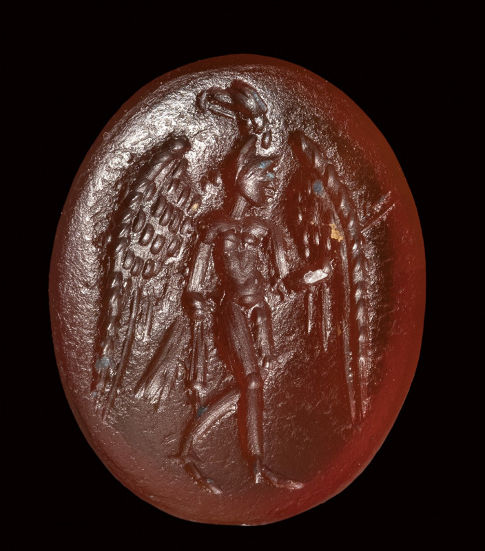 A roman carnelian intaglio. Ganymede with the eagle. 

2nd century A.D. 

9 ...