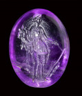 A fine roman amethyst intaglio. Fortuna-Tyche.