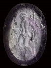 A large concave roman amethyst intaglio. Silenus.