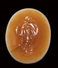 A roman two-layered agate intaglio. Harpocrates.