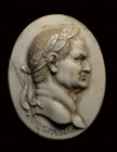 A neoclassical ivory cameo. Bust of the emperor Vespasian.