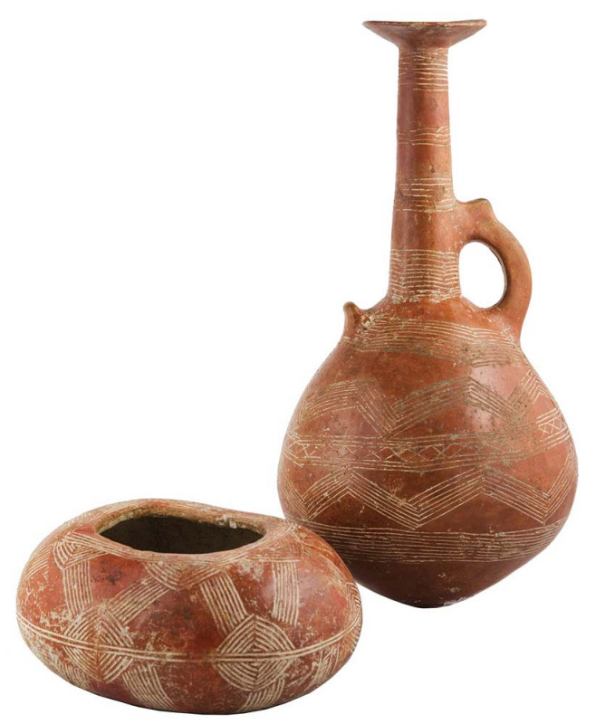 COUPLE OF CYPRIOT RED POLISHED WARE POTTERY
Early Bronze Age, 2150–1750 BC
heigh...