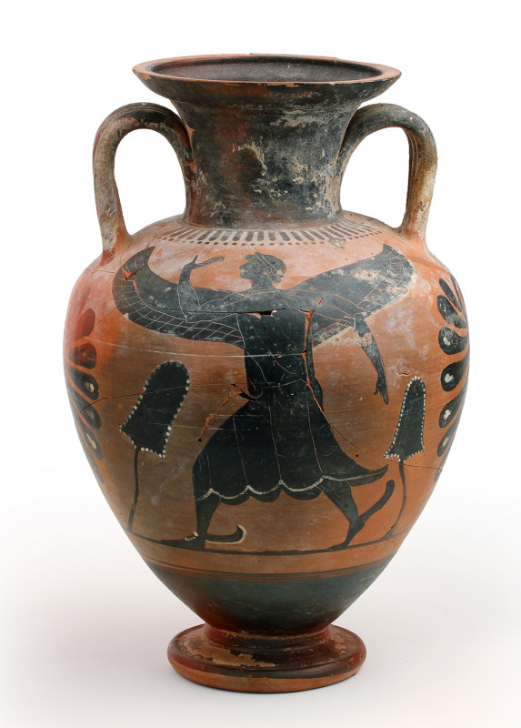 ETRUSCAN BLACK-FIGURE AMPHORA
After the Micali Painter, ca. 500 BC
height cm 37
...