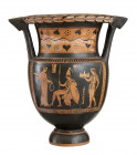 APULIAN RED-FIGURE COLUMN-KRATER
Attributable to the Rodin Painter, ca. 380 - 360 BC
height cm 46,5; diam. cm 34

The main character is the seated war...