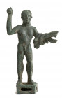 ITALIC BRONZE STATUETTE OF HERAKLES
5th - 4th centuries BC
height cm 16

The hero is rapresented standing on a rectangular stand part of the original ...