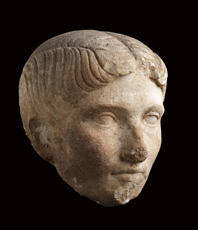 ROMAN MARBLE PORTRAIT OF A MATRON
Julio-Claudian Period, 1st century BC - 1st ce...