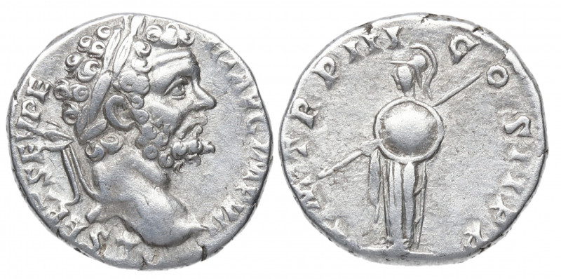 195 d.C. Septimio Severo. Roma. Denario. DS 4119 e.1. Ag. 3,47 g.  fin leyenda a...