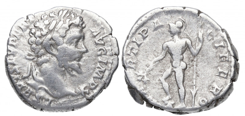 198 d.C. Septimio Severo. Roma. Denario. DS 4122 q. Ag. 3,52 g. MARTI PACIFERO. ...